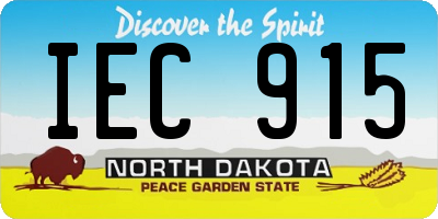 ND license plate IEC915