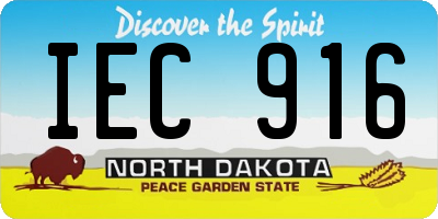 ND license plate IEC916