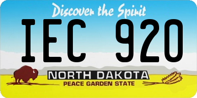ND license plate IEC920
