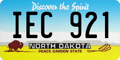ND license plate IEC921