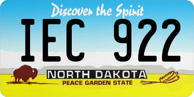 ND license plate IEC922
