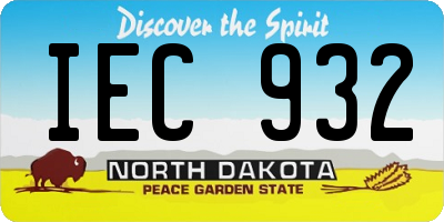 ND license plate IEC932