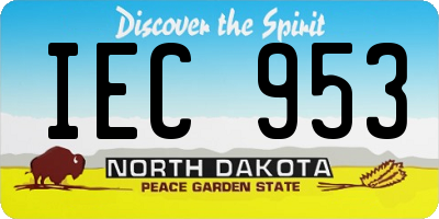 ND license plate IEC953