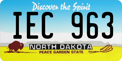 ND license plate IEC963