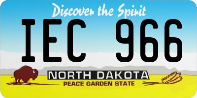 ND license plate IEC966