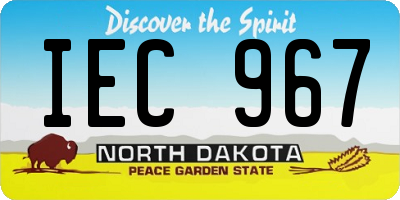 ND license plate IEC967
