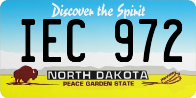 ND license plate IEC972