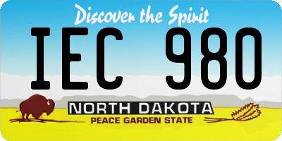 ND license plate IEC980