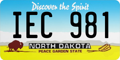 ND license plate IEC981