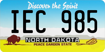 ND license plate IEC985