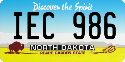 ND license plate IEC986