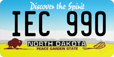 ND license plate IEC990