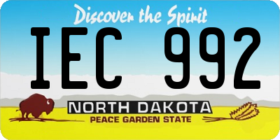 ND license plate IEC992