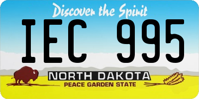 ND license plate IEC995