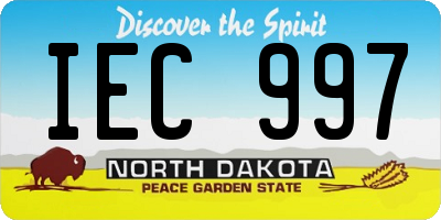 ND license plate IEC997