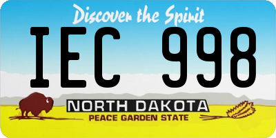 ND license plate IEC998