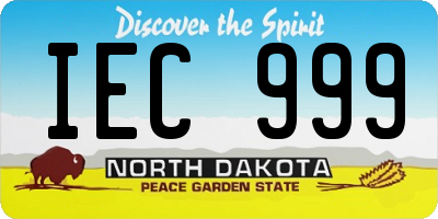 ND license plate IEC999