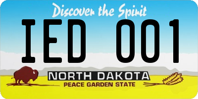 ND license plate IED001