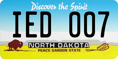 ND license plate IED007