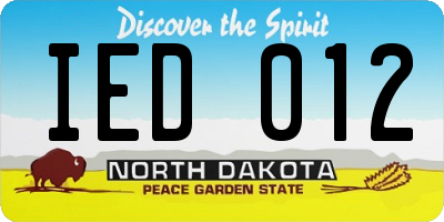 ND license plate IED012