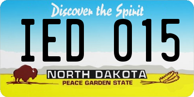 ND license plate IED015
