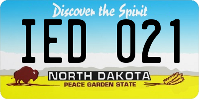 ND license plate IED021