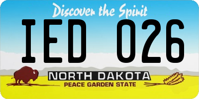 ND license plate IED026