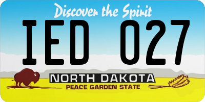 ND license plate IED027