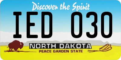 ND license plate IED030