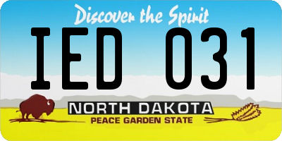ND license plate IED031