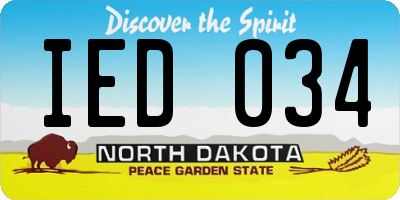 ND license plate IED034