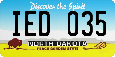 ND license plate IED035