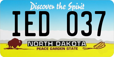 ND license plate IED037