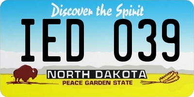 ND license plate IED039