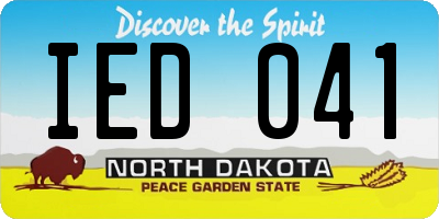 ND license plate IED041