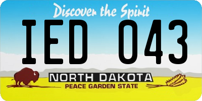ND license plate IED043