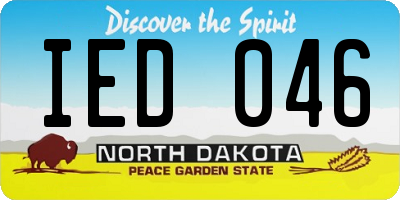 ND license plate IED046