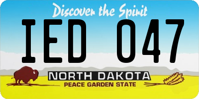 ND license plate IED047