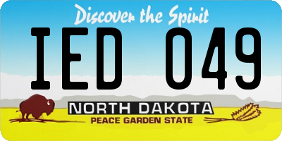 ND license plate IED049