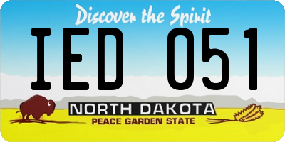 ND license plate IED051