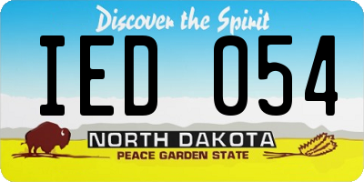 ND license plate IED054