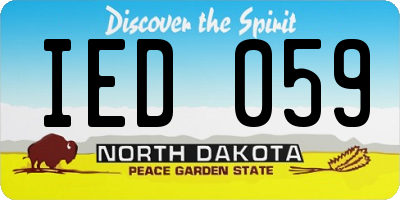 ND license plate IED059