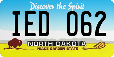 ND license plate IED062