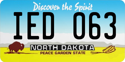 ND license plate IED063