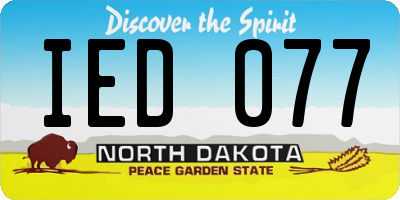 ND license plate IED077
