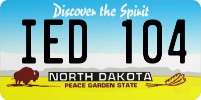 ND license plate IED104