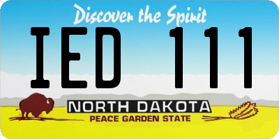 ND license plate IED111
