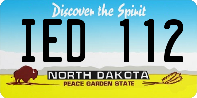 ND license plate IED112