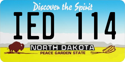 ND license plate IED114