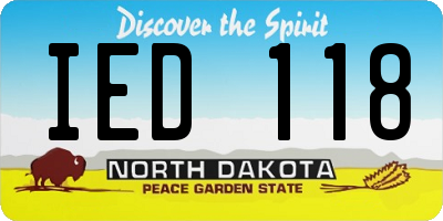 ND license plate IED118